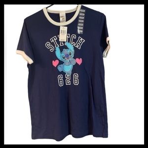 NEW BLUE DISNEY GRAPHIC STITCH T SHIRT